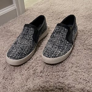 Michael Kors slide on sneakers Navy Blue and White